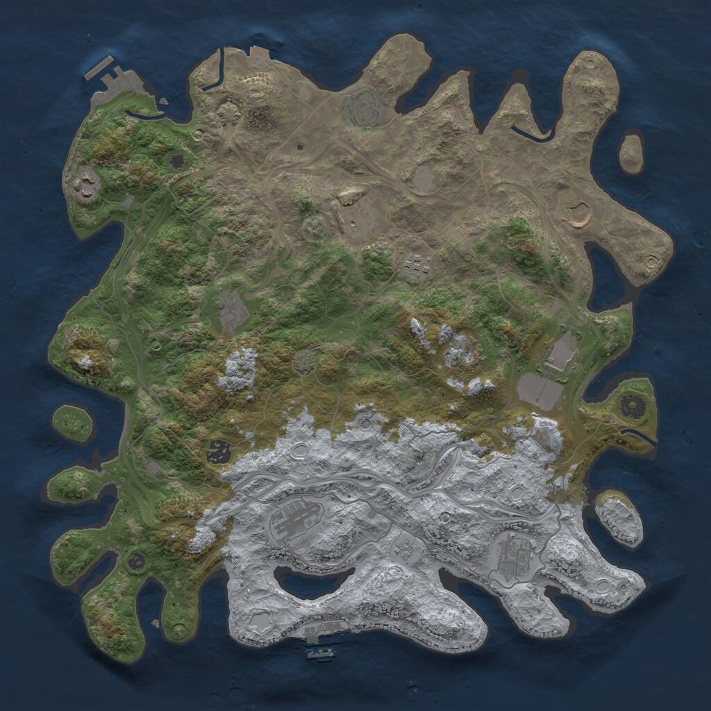 Rust Map: Procedural Map, Size: 4250, Seed: 1705162436, 17 Monuments