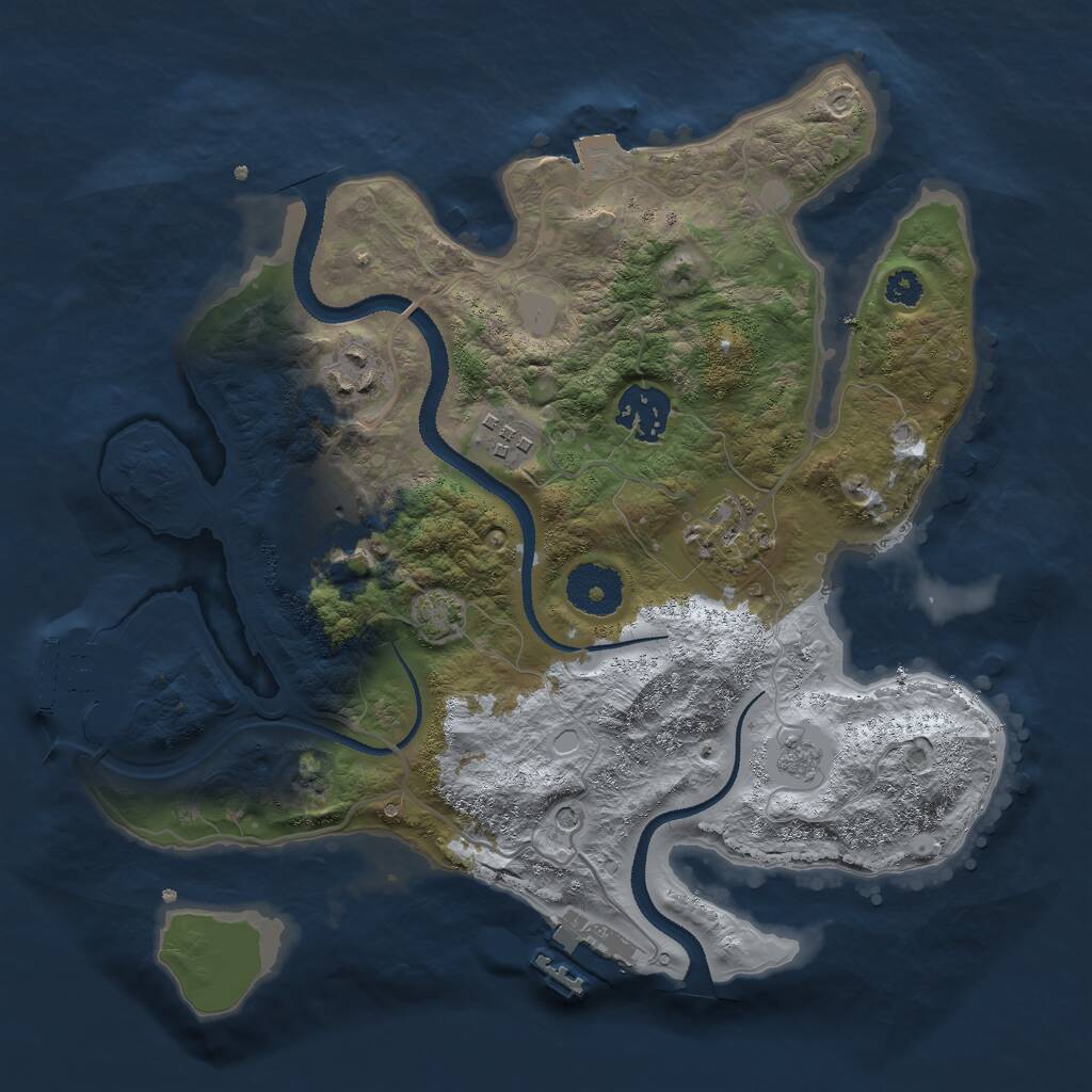 Rust Map: Procedural Map, Size: 3000, Seed: 1370011984, 11 Monuments