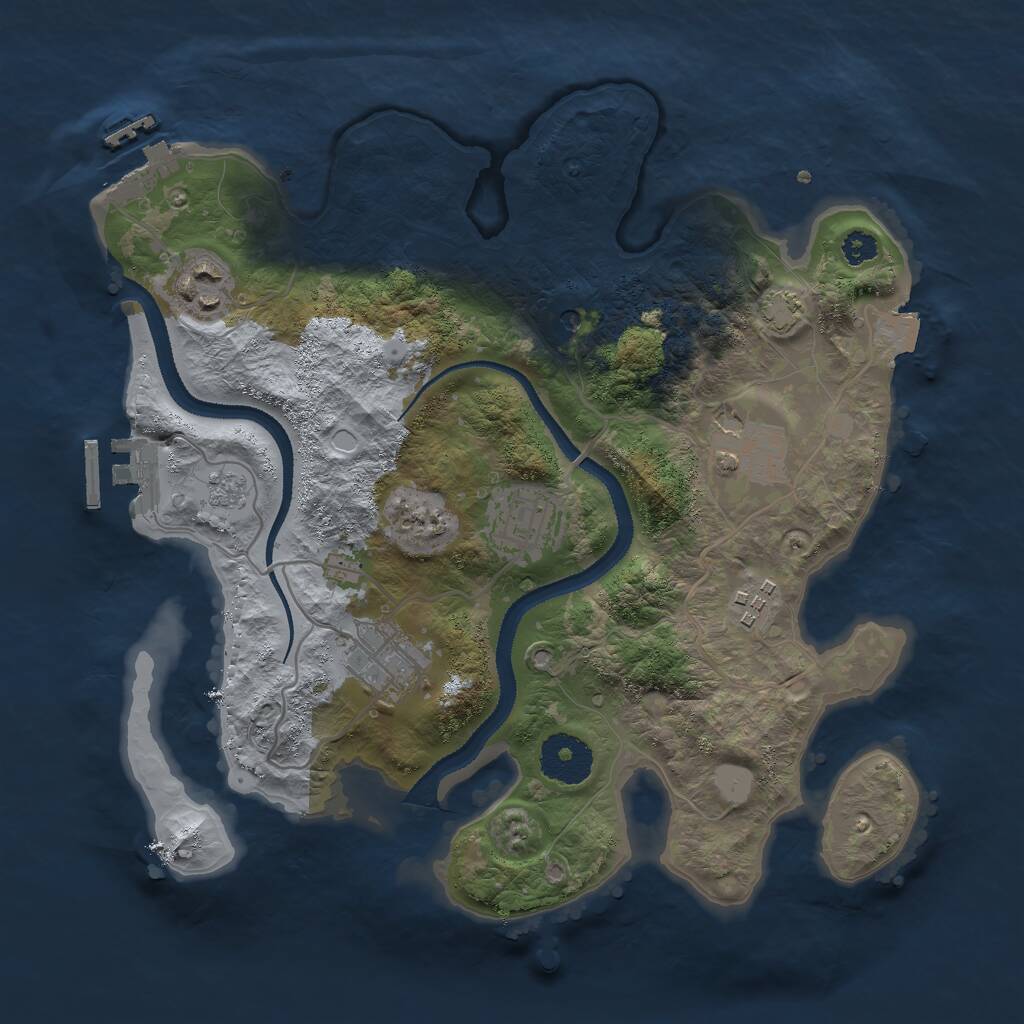 Rust Map: Procedural Map, Size: 3000, Seed: 88962, 13 Monuments