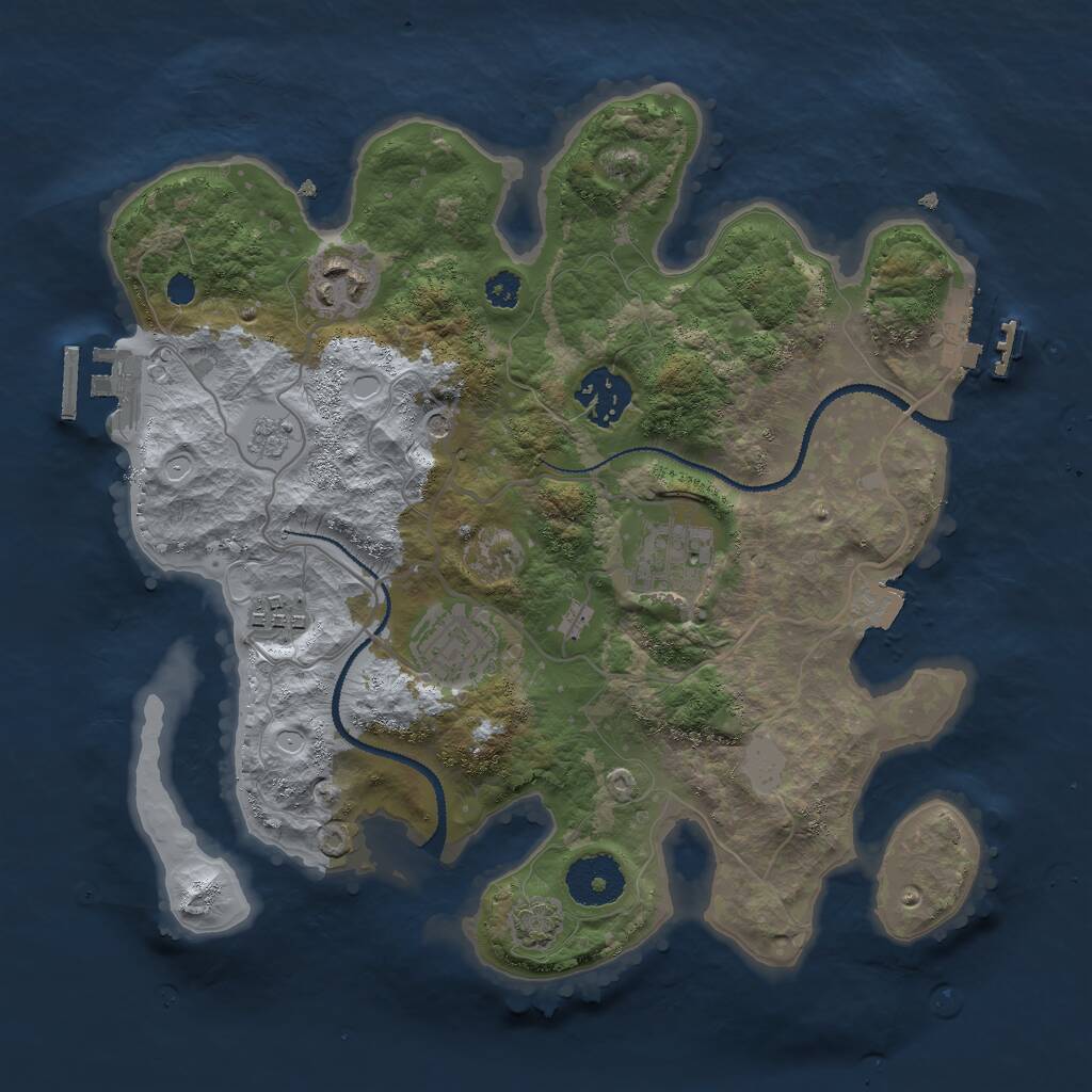 Rust Map: Procedural Map, Size: 3000, Seed: 88962, 11 Monuments