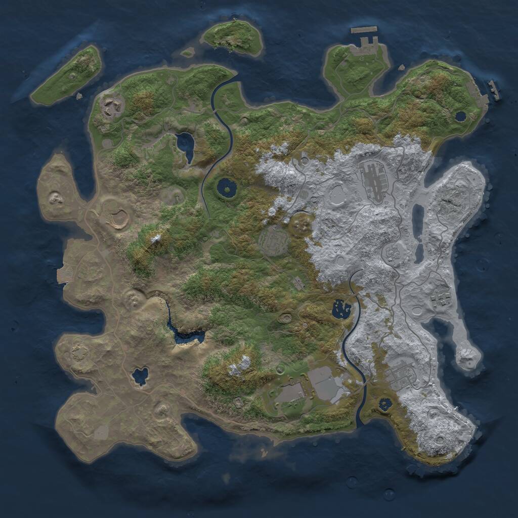 Rust Map: Procedural Map, Size: 4000, Seed: 757872234, 16 Monuments