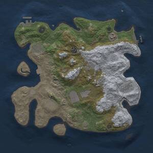 Thumbnail Rust Map: Procedural Map, Size: 3500, Seed: 1774809137, 14 Monuments