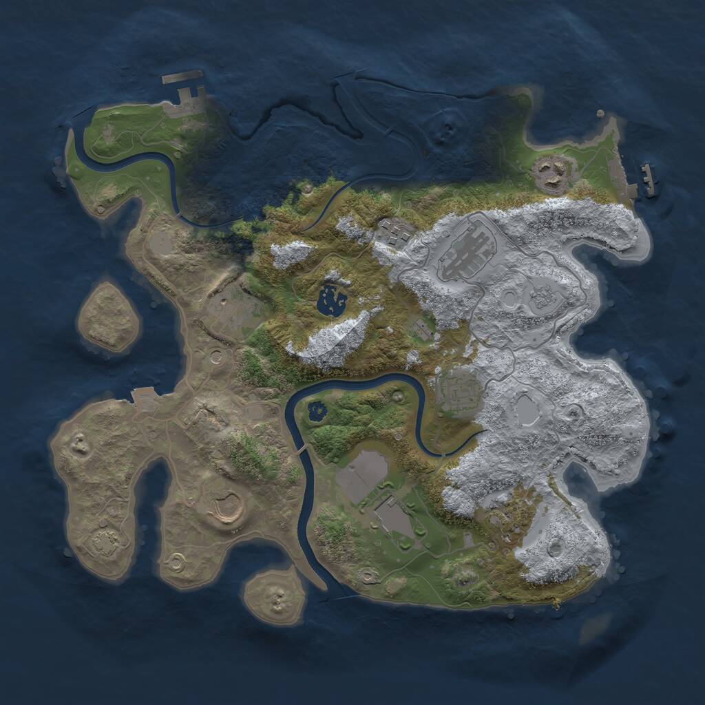 Rust Map: Procedural Map, Size: 3500, Seed: 1774809137, 17 Monuments