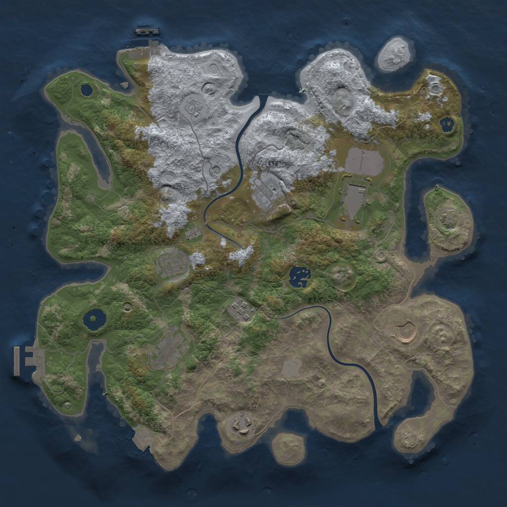 Rust Map: Procedural Map, Size: 3500, Seed: 67429101, 14 Monuments