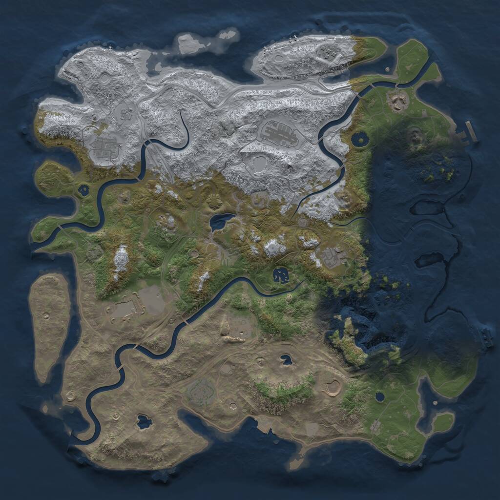 Rust Map: Procedural Map, Size: 4500, Seed: 156789421, 17 Monuments
