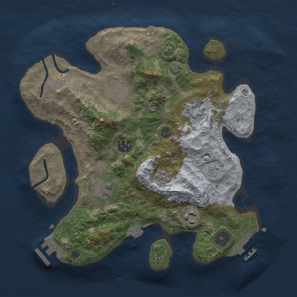 Rust Map: Procedural Map, Size: 3000, Seed: 83857, 11 Monuments