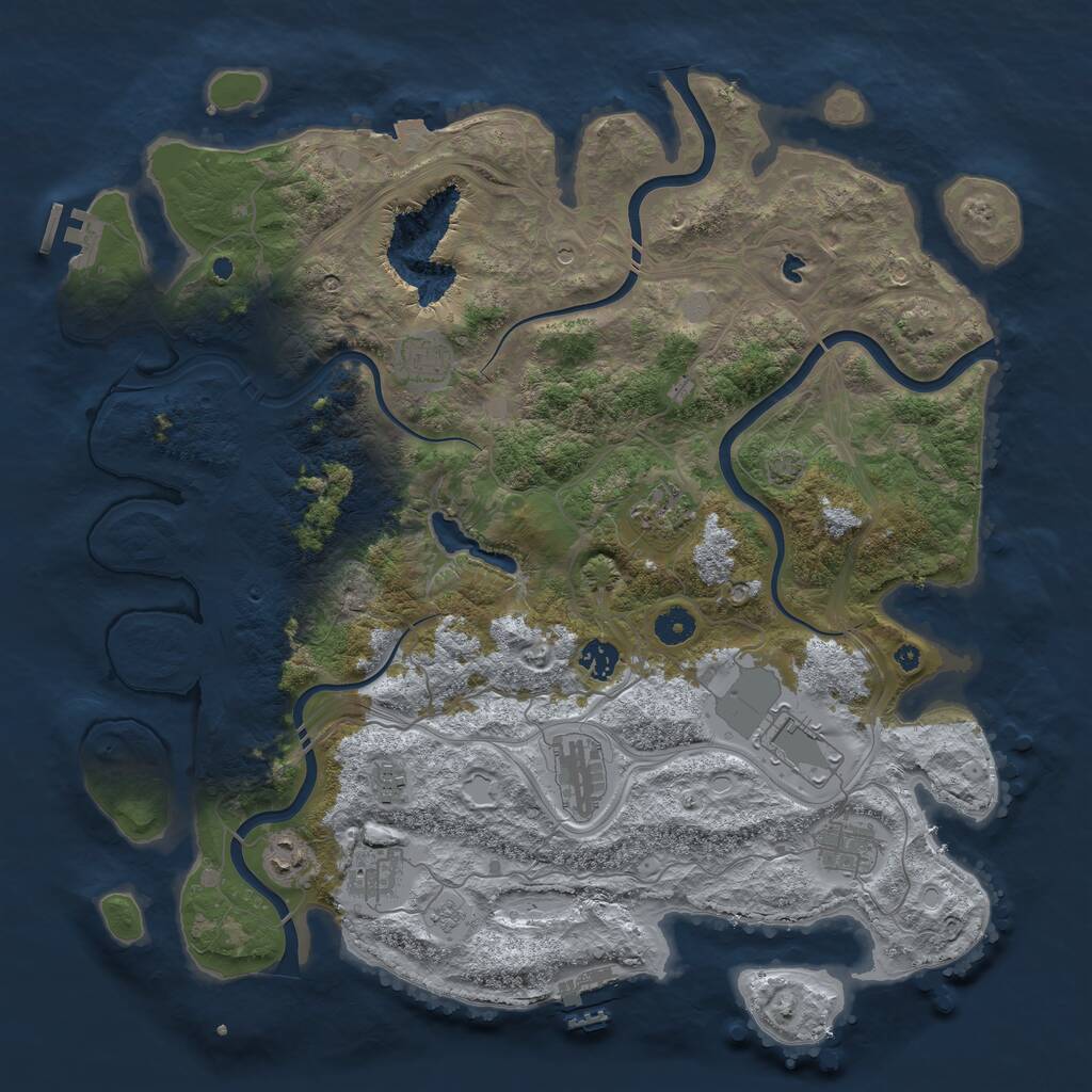 Rust Map: Procedural Map, Size: 4250, Seed: 1005793284, 15 Monuments