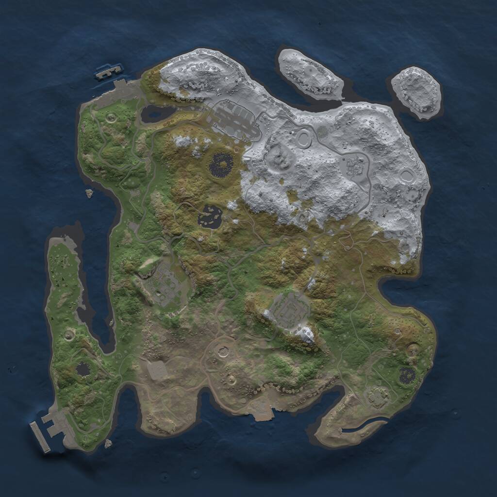 Rust Map: Procedural Map, Size: 3000, Seed: 639584241, 10 Monuments