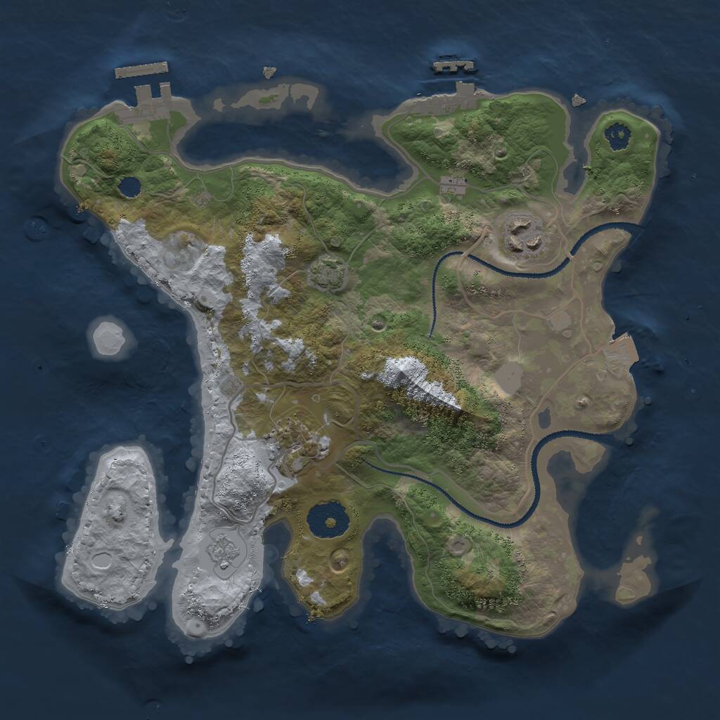 Rust Map: Procedural Map, Size: 2750, Seed: 1599088706, 7 Monuments