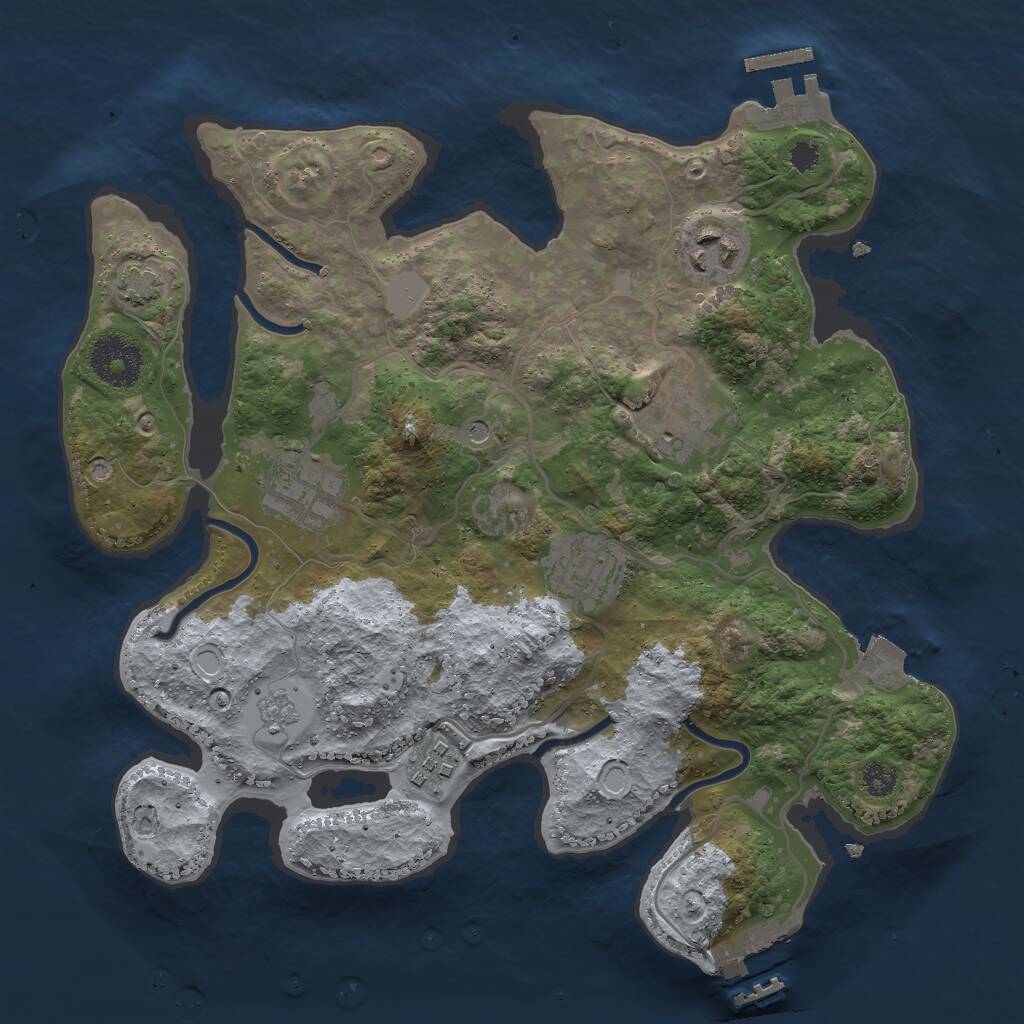 Rust Map: Procedural Map, Size: 3000, Seed: 250924, 11 Monuments