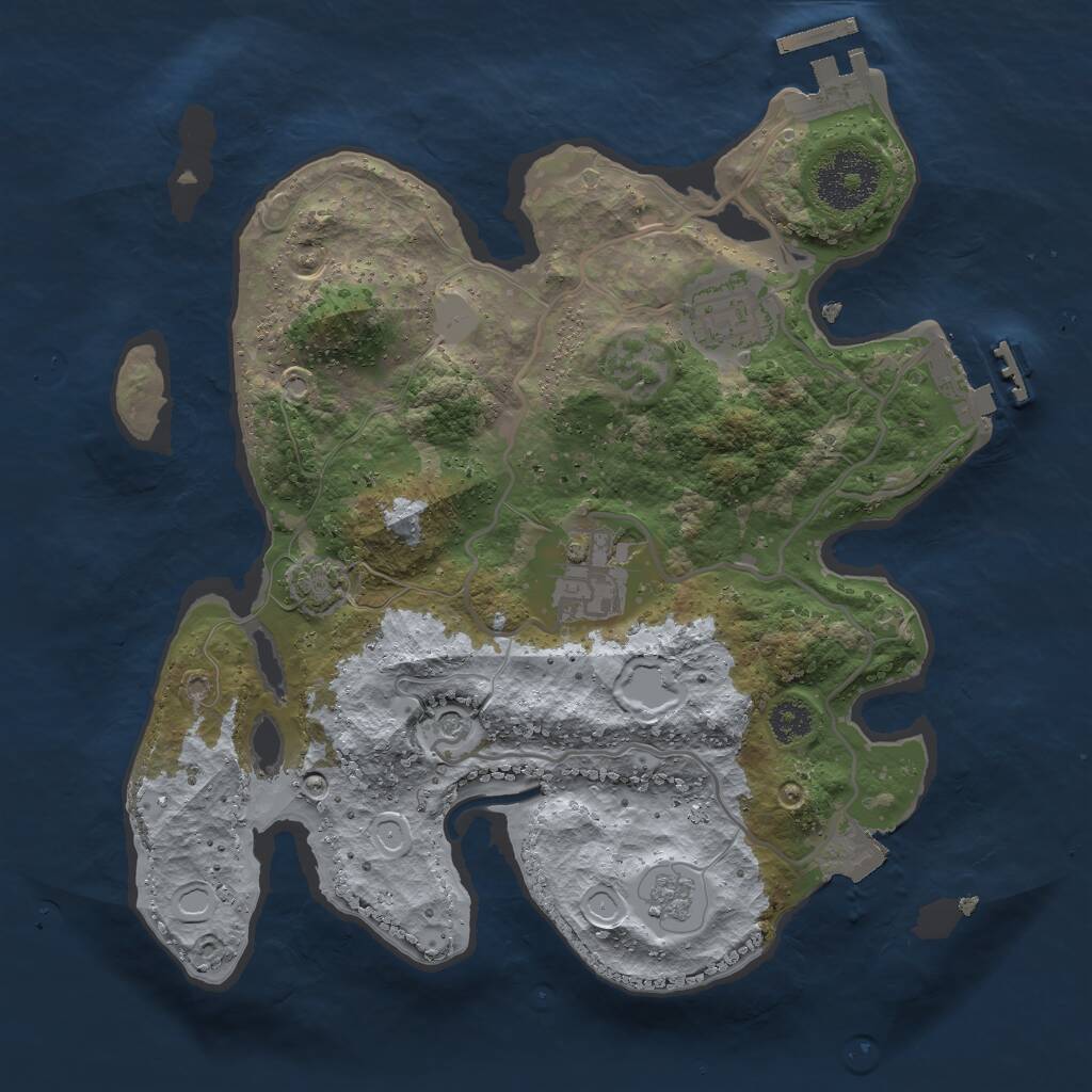 Rust Map: Procedural Map, Size: 2700, Seed: 843, 8 Monuments