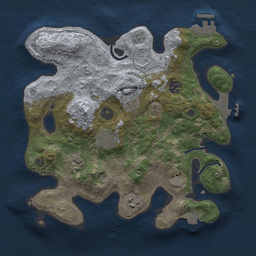 Rust Map: Procedural Map, Size: 3000, Seed: 1663905861, 12 Monuments