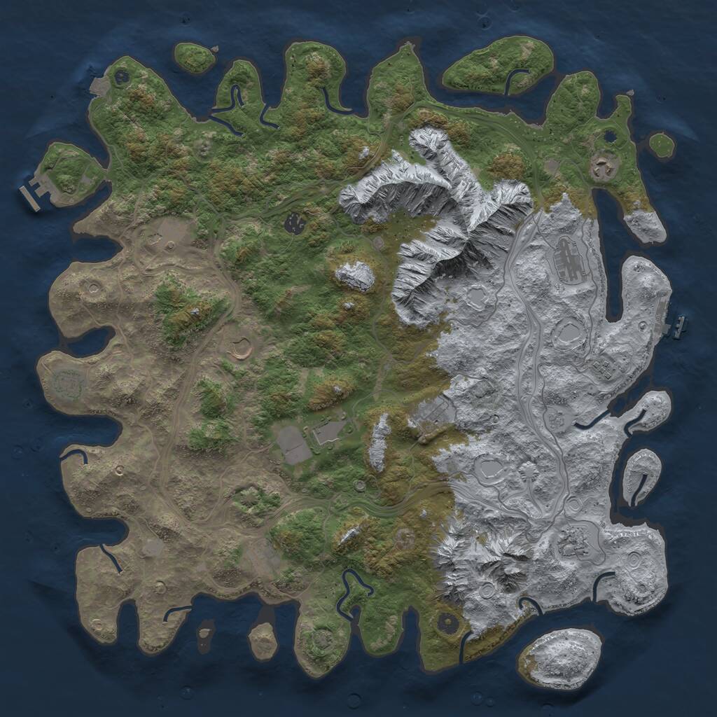 Rust Map: Procedural Map, Size: 5000, Seed: 1607686795, 17 Monuments