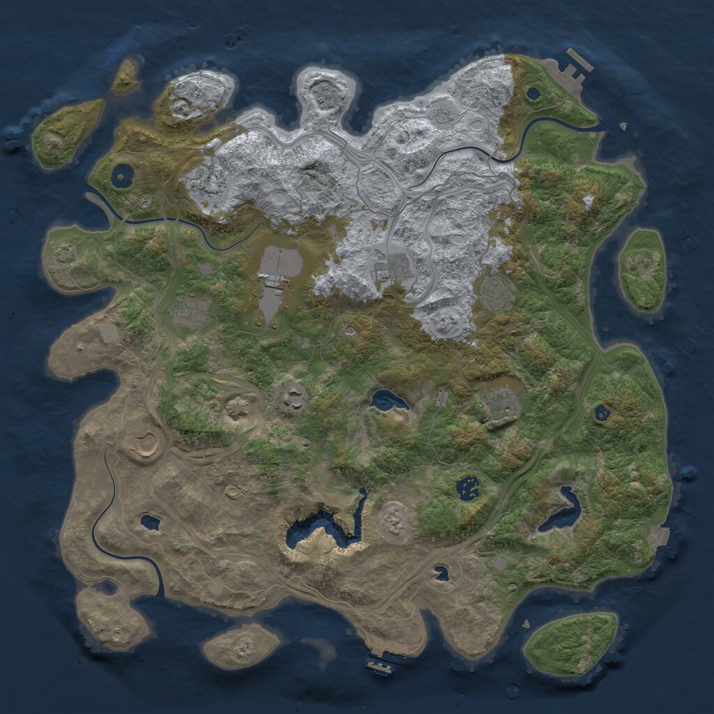 Rust Map: Procedural Map, Size: 4500, Seed: 89208485, 16 Monuments