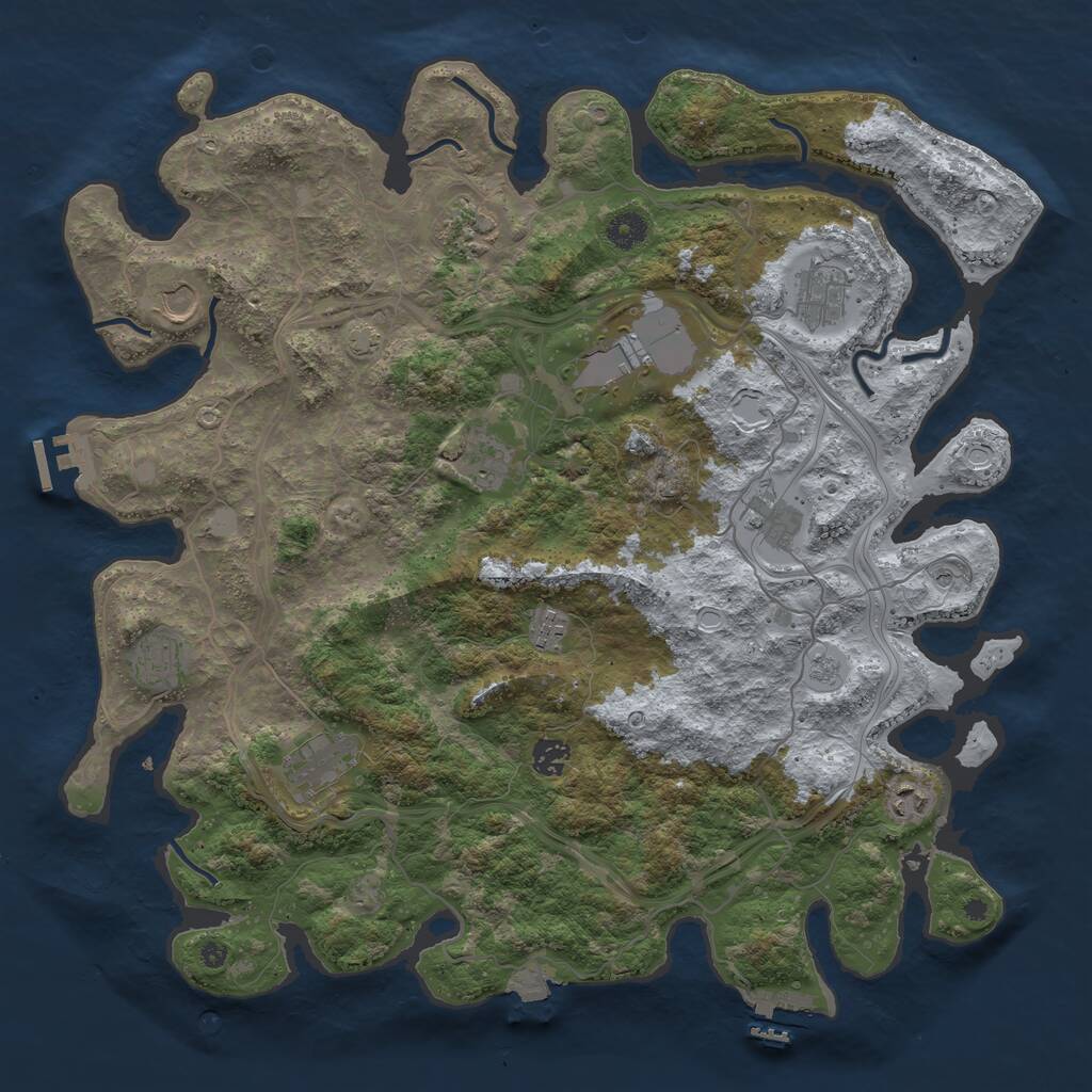 Rust Map: Procedural Map, Size: 4250, Seed: 136567090, 17 Monuments