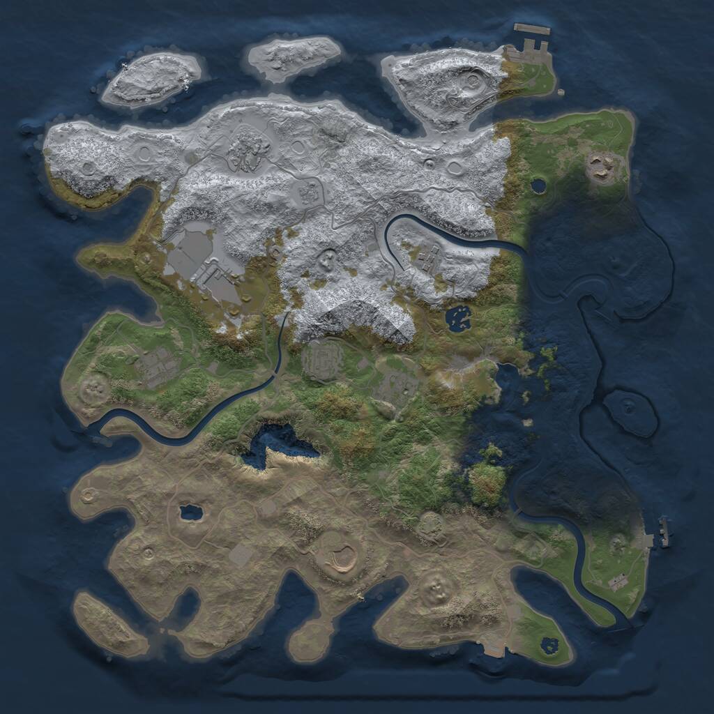 Rust Map: Procedural Map, Size: 4000, Seed: 785038, 15 Monuments