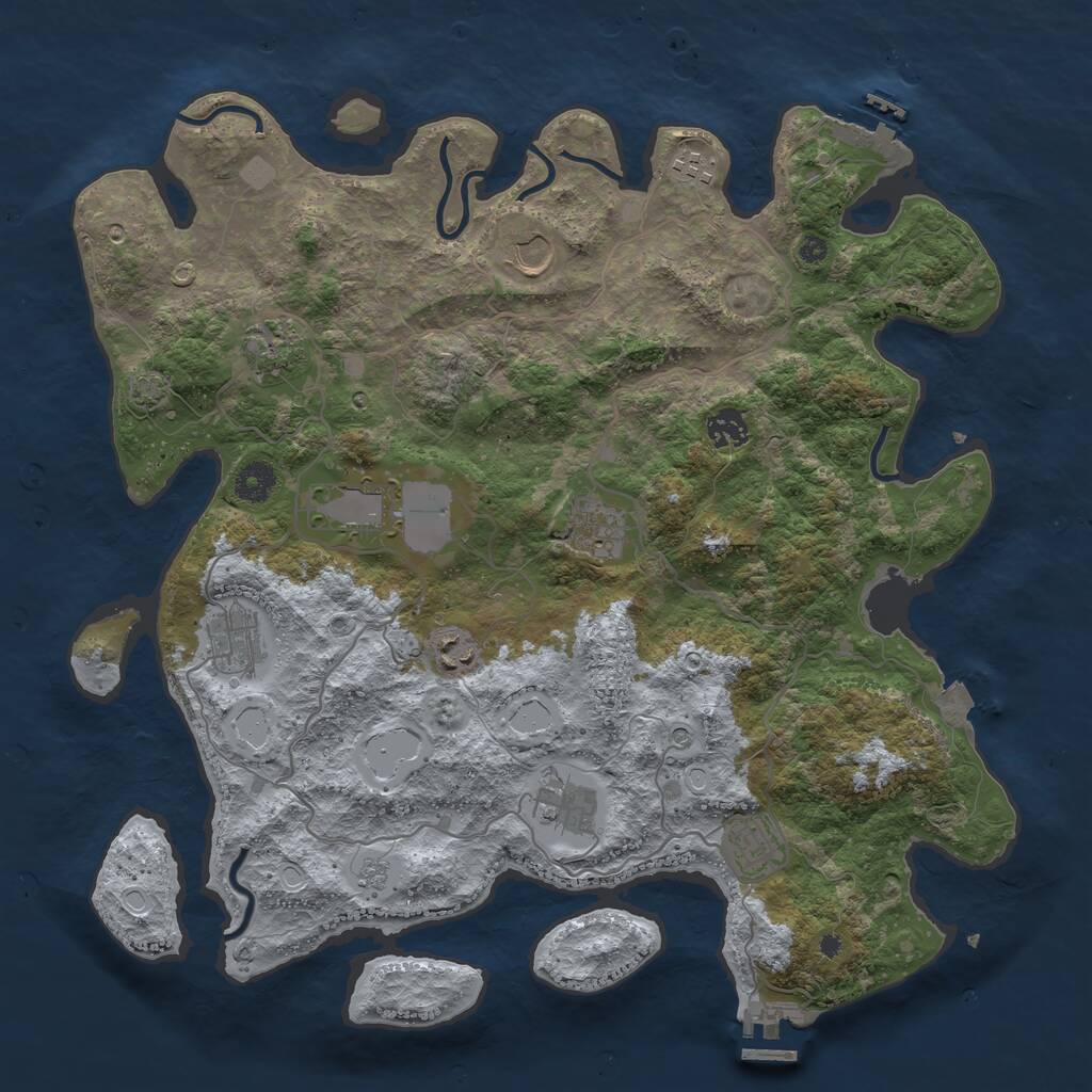 Rust Map: Procedural Map, Size: 4000, Seed: 2108886969, 16 Monuments