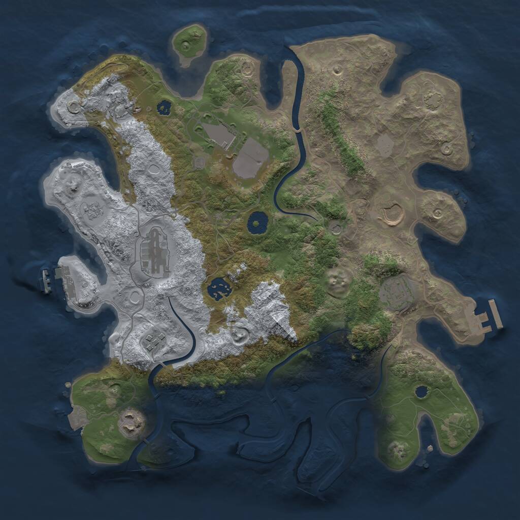 Rust Map: Procedural Map, Size: 3500, Seed: 230422300, 14 Monuments