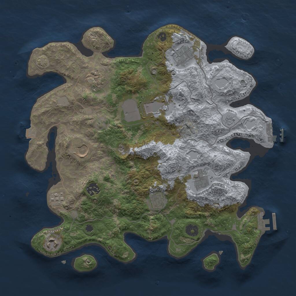 Rust Map: Procedural Map, Size: 3500, Seed: 153510870, 15 Monuments