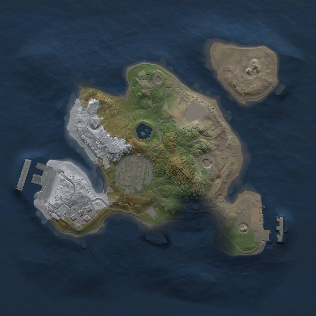 Rust Map: Procedural Map, Size: 2000, Seed: 1491620582, 6 Monuments