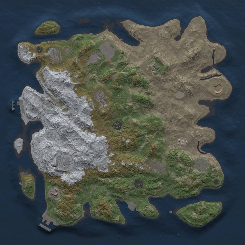 Rust Map: Procedural Map, Size: 4000, Seed: 108183779, 17 Monuments