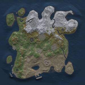 Thumbnail Rust Map: Procedural Map, Size: 3000, Seed: 1968655622, 11 Monuments