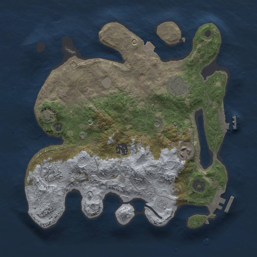 Rust Map: Procedural Map, Size: 3000, Seed: 246814199, 10 Monuments