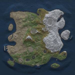 Thumbnail Rust Map: Procedural Map, Size: 3250, Seed: 42642573, 13 Monuments