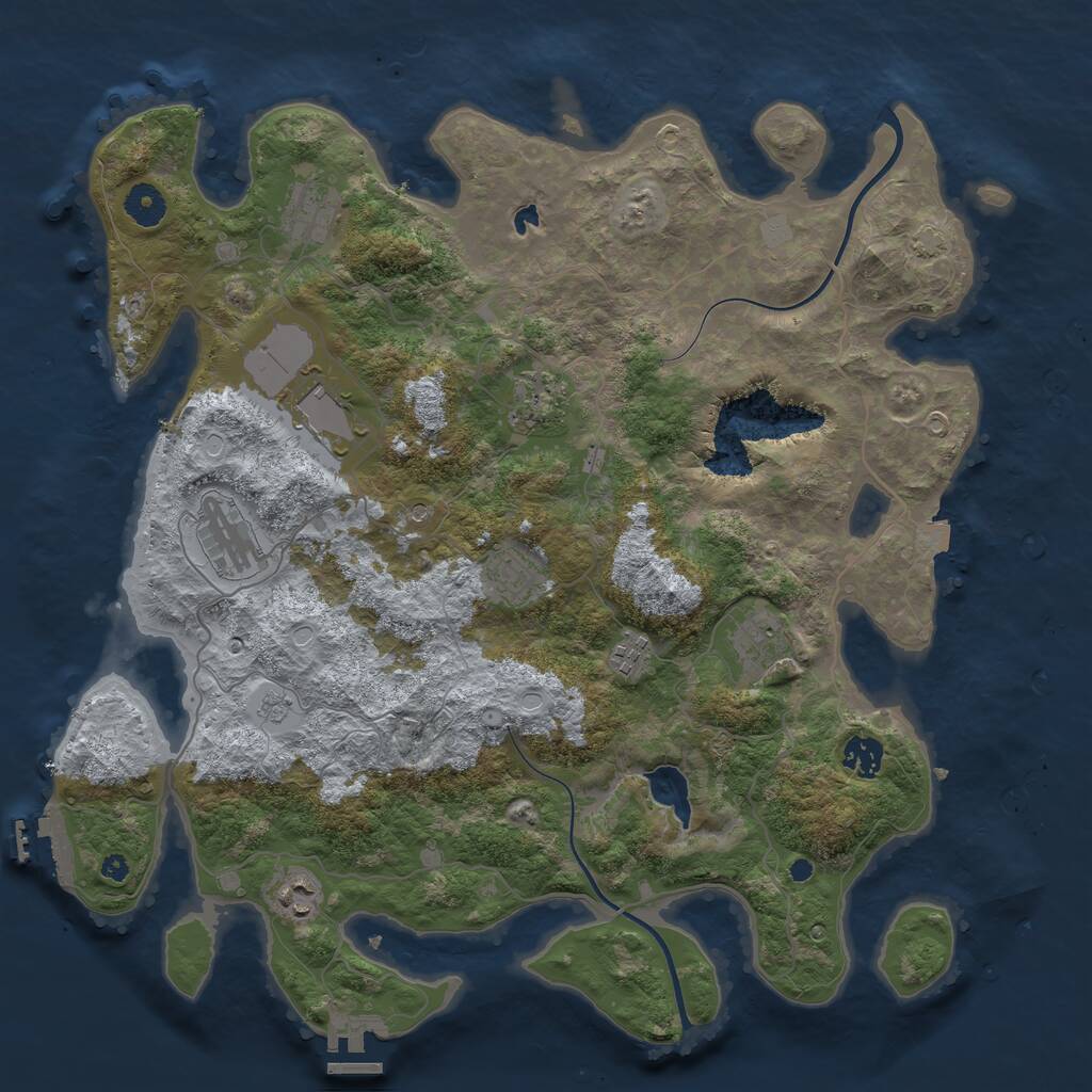 Rust Map: Procedural Map, Size: 4000, Seed: 533516418, 15 Monuments