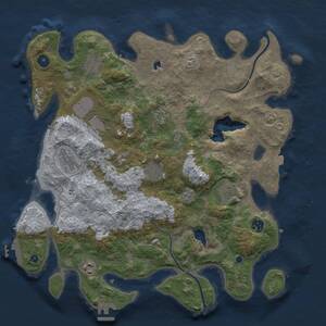 Thumbnail Rust Map: Procedural Map, Size: 4000, Seed: 533516418, 15 Monuments