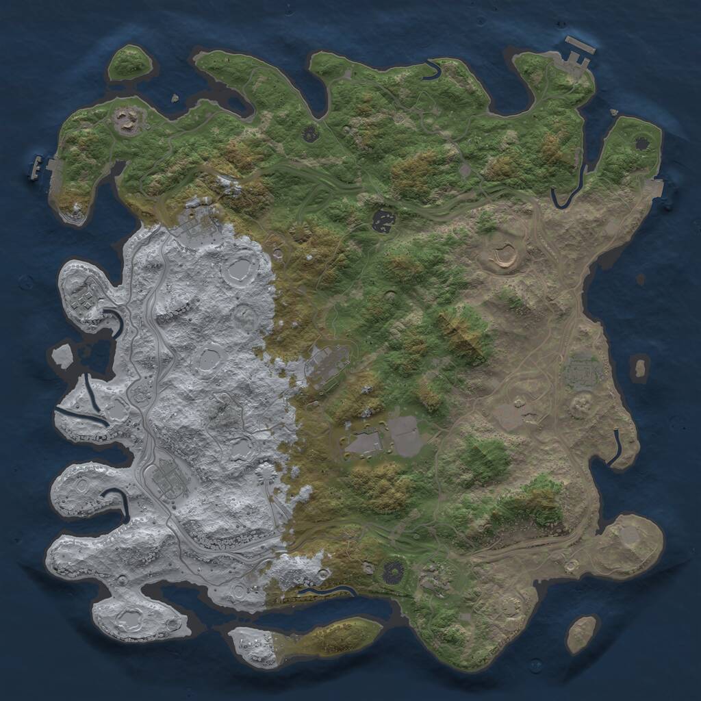 Rust Map: Procedural Map, Size: 4500, Seed: 15551837, 17 Monuments