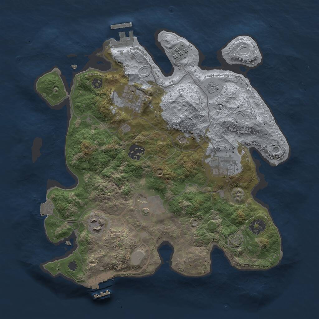 Rust Map: Procedural Map, Size: 3000, Seed: 7794, 12 Monuments