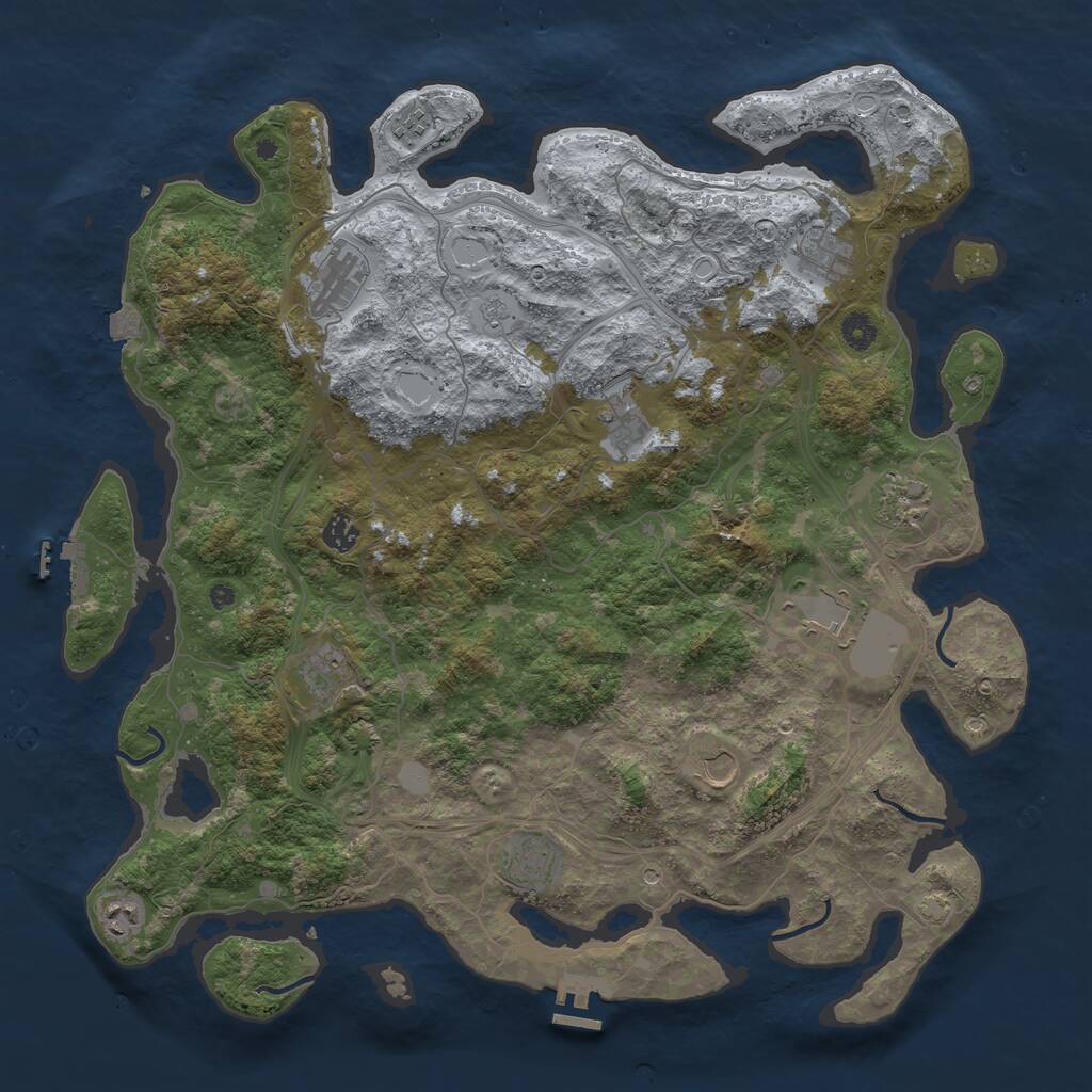 Rust Map: Procedural Map, Size: 4500, Seed: 245326124, 17 Monuments