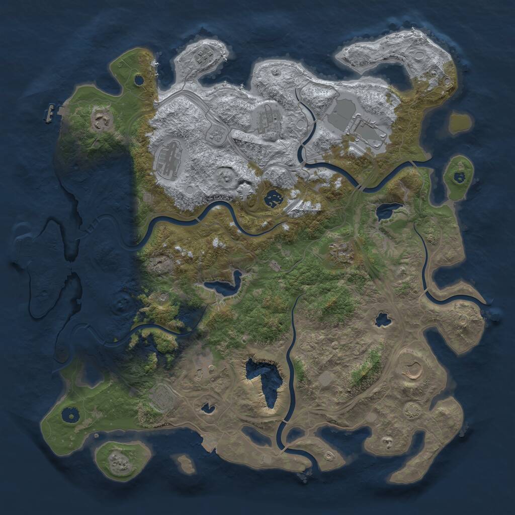 Rust Map: Procedural Map, Size: 4500, Seed: 245326124, 18 Monuments