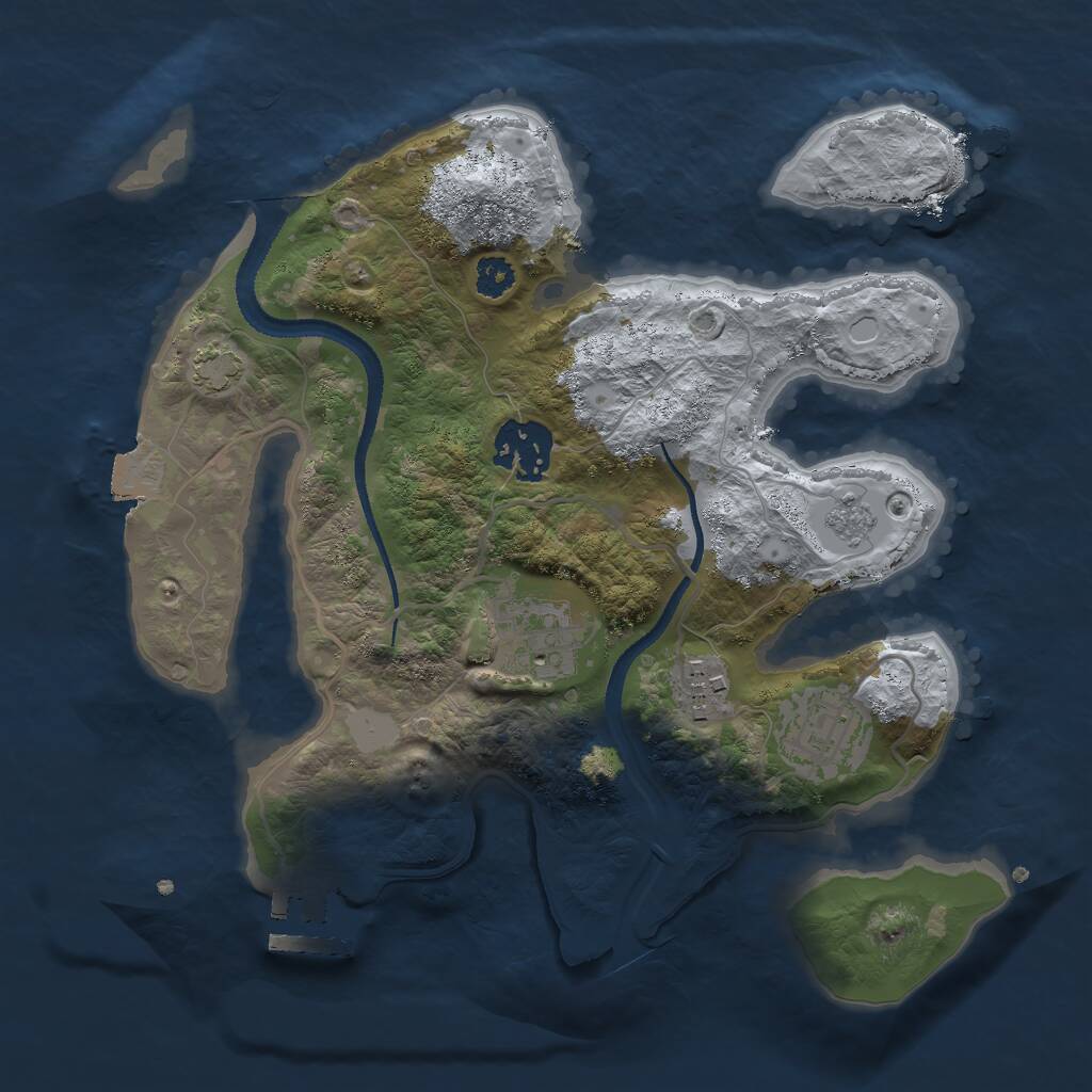 Rust Map: Procedural Map, Size: 2700, Seed: 1856671614, 10 Monuments