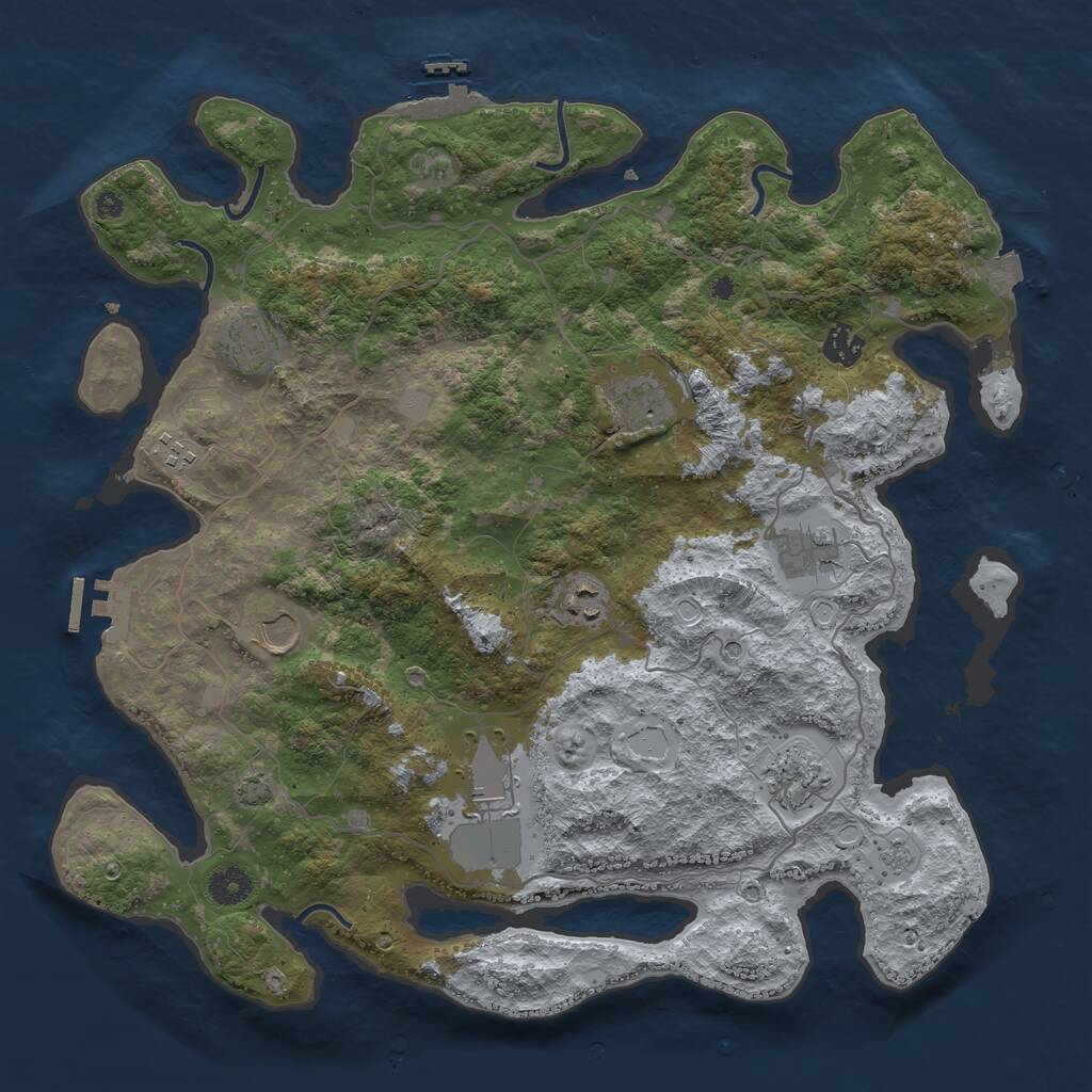 Rust Map: Procedural Map, Size: 4000, Seed: 1118285374, 15 Monuments