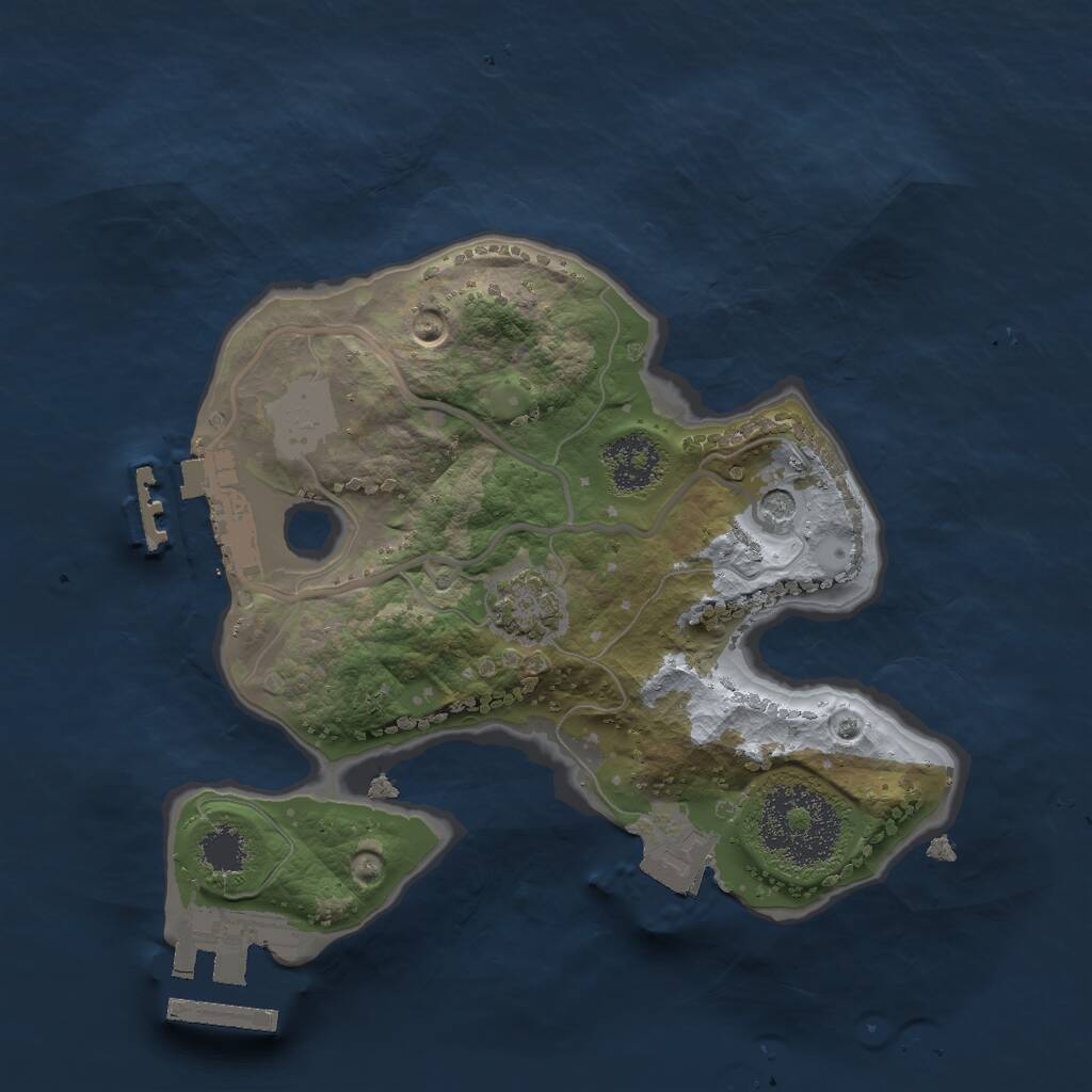 Rust Map: Procedural Map, Size: 2000, Seed: 681942888, 5 Monuments