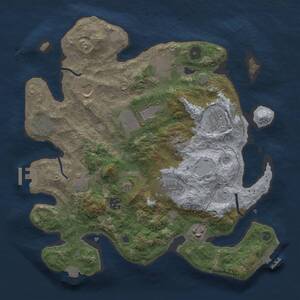 Thumbnail Rust Map: Procedural Map, Size: 3500, Seed: 1861871953, 15 Monuments