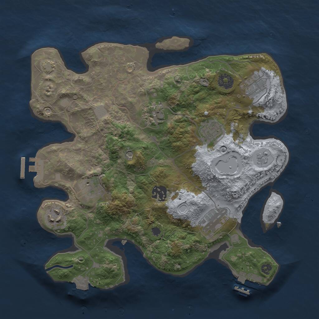 Rust Map: Procedural Map, Size: 3000, Seed: 1861871953, 13 Monuments