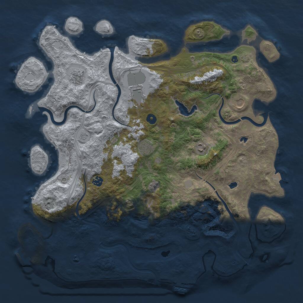 Rust Map: Procedural Map, Size: 4500, Seed: 289704872, 13 Monuments