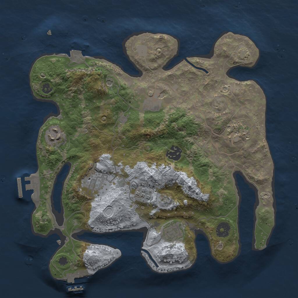 Rust Map: Procedural Map, Size: 3000, Seed: 507472352, 12 Monuments