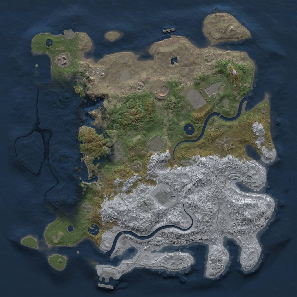 Rust Map: Procedural Map, Size: 4000, Seed: 324234180, 15 Monuments