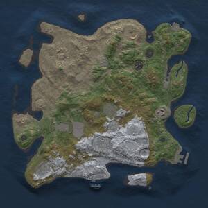 Thumbnail Rust Map: Procedural Map, Size: 3500, Seed: 102495788, 15 Monuments