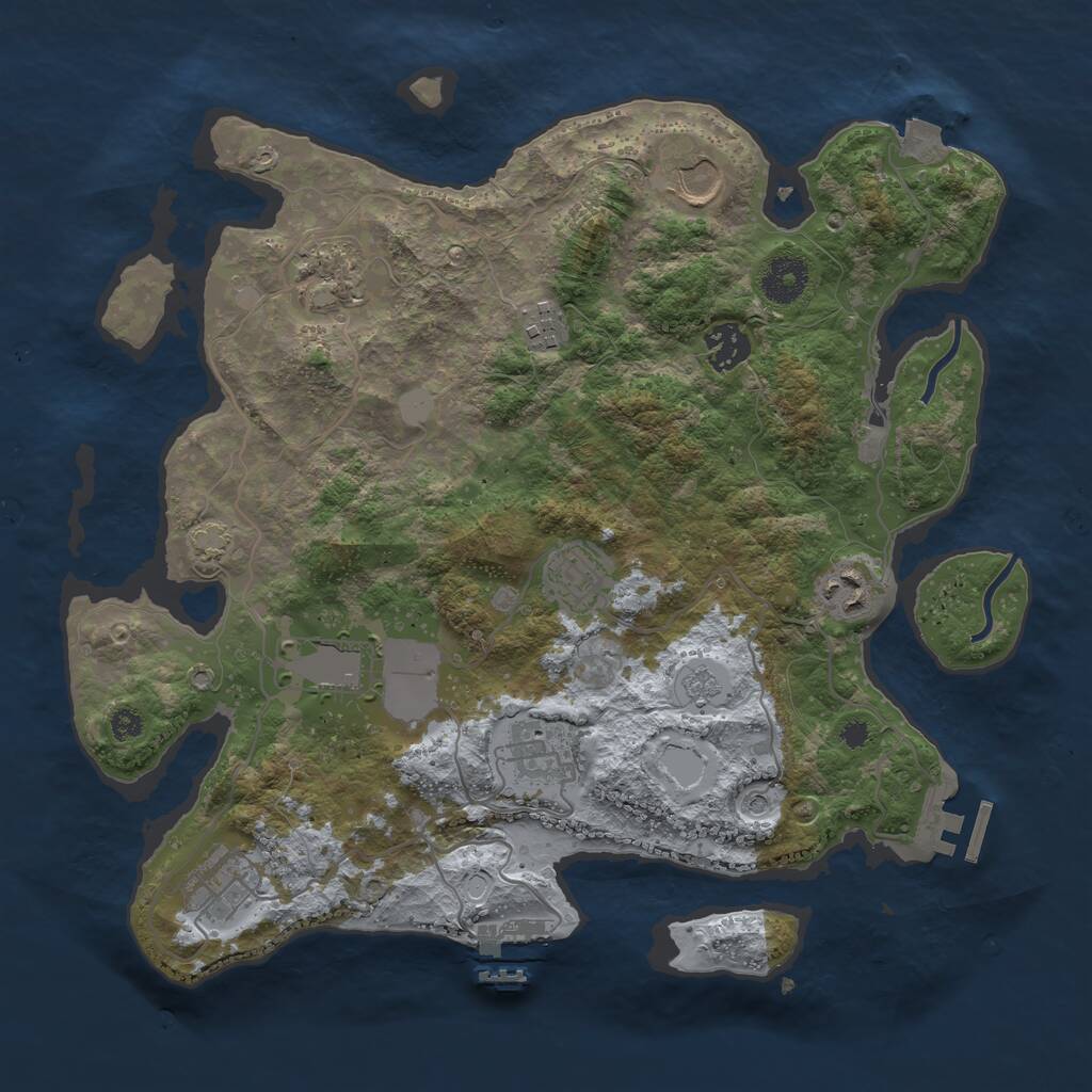 Rust Map: Procedural Map, Size: 3500, Seed: 102495788, 15 Monuments