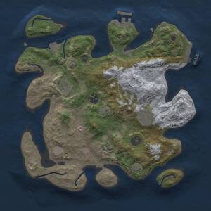 Thumbnail Rust Map: Procedural Map, Size: 3000, Seed: 3465736, 10 Monuments