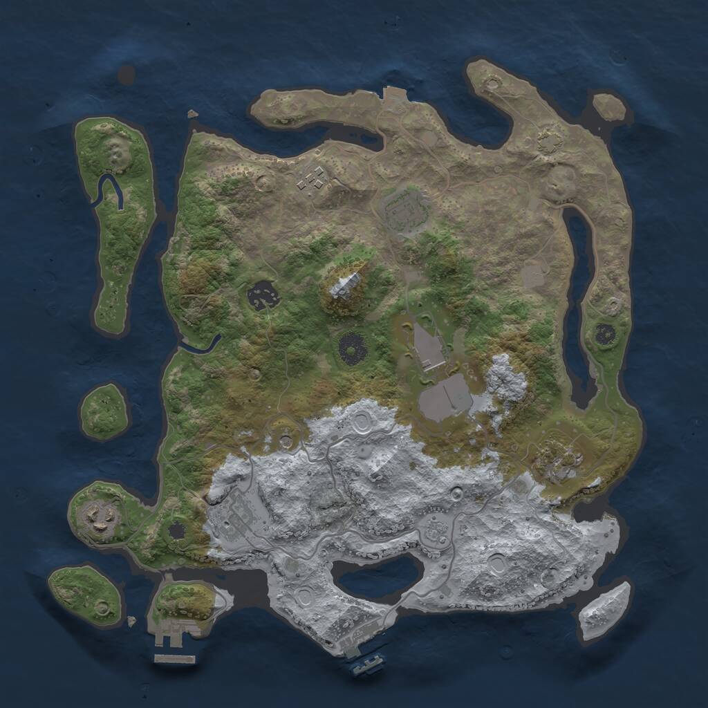 Rust Map: Procedural Map, Size: 3500, Seed: 1854603566, 13 Monuments