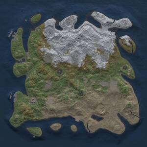 Thumbnail Rust Map: Procedural Map, Size: 4000, Seed: 1608883565, 16 Monuments