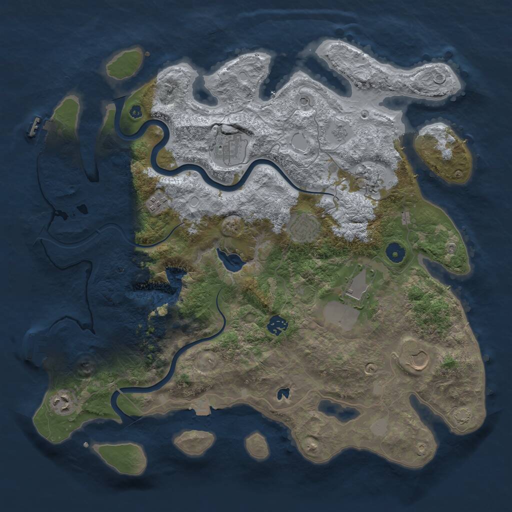 Rust Map: Procedural Map, Size: 4000, Seed: 1608883565, 14 Monuments