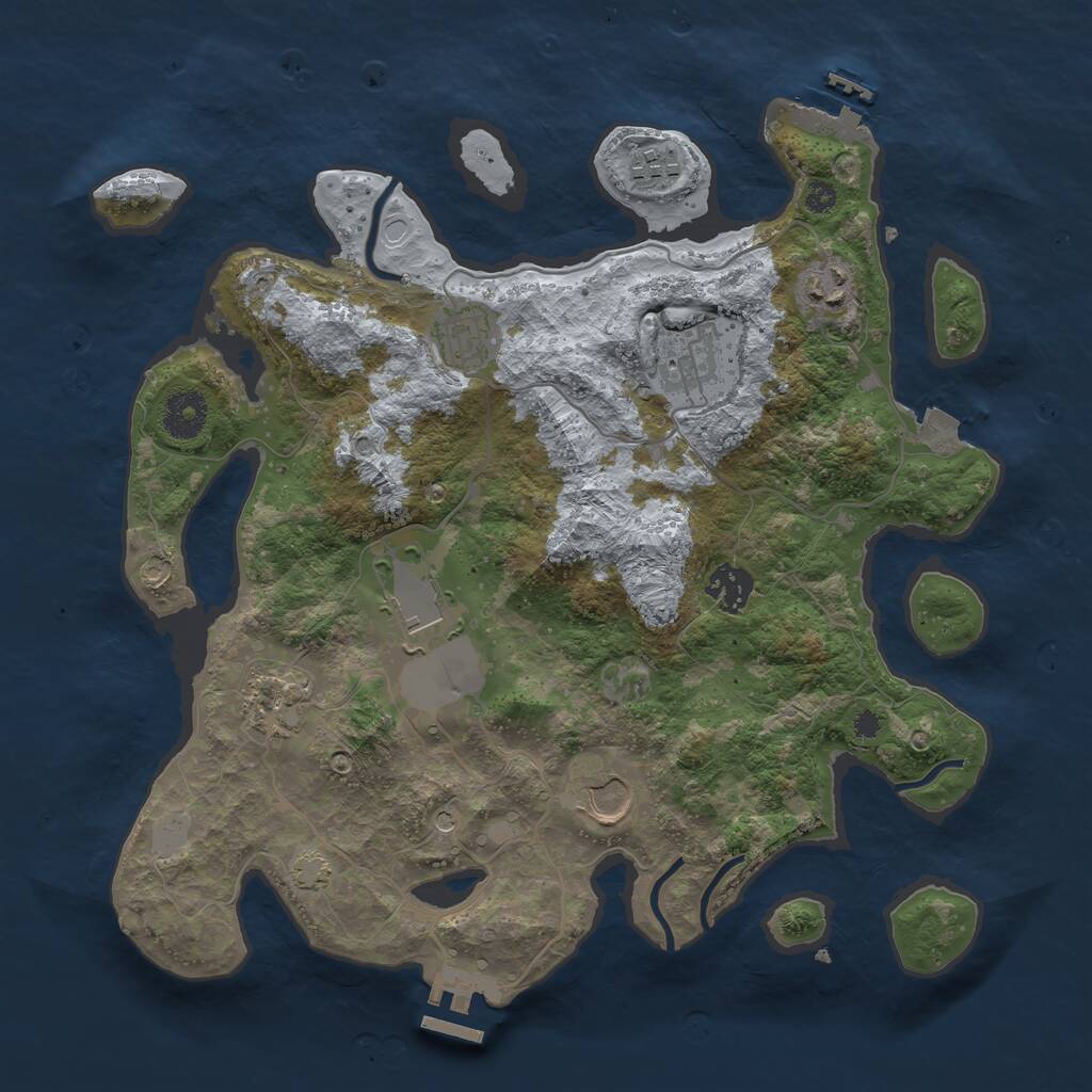 Rust Map: Procedural Map, Size: 3500, Seed: 1567378994, 13 Monuments