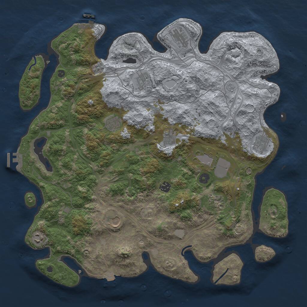 Rust Map: Procedural Map, Size: 4300, Seed: 1506741587, 17 Monuments